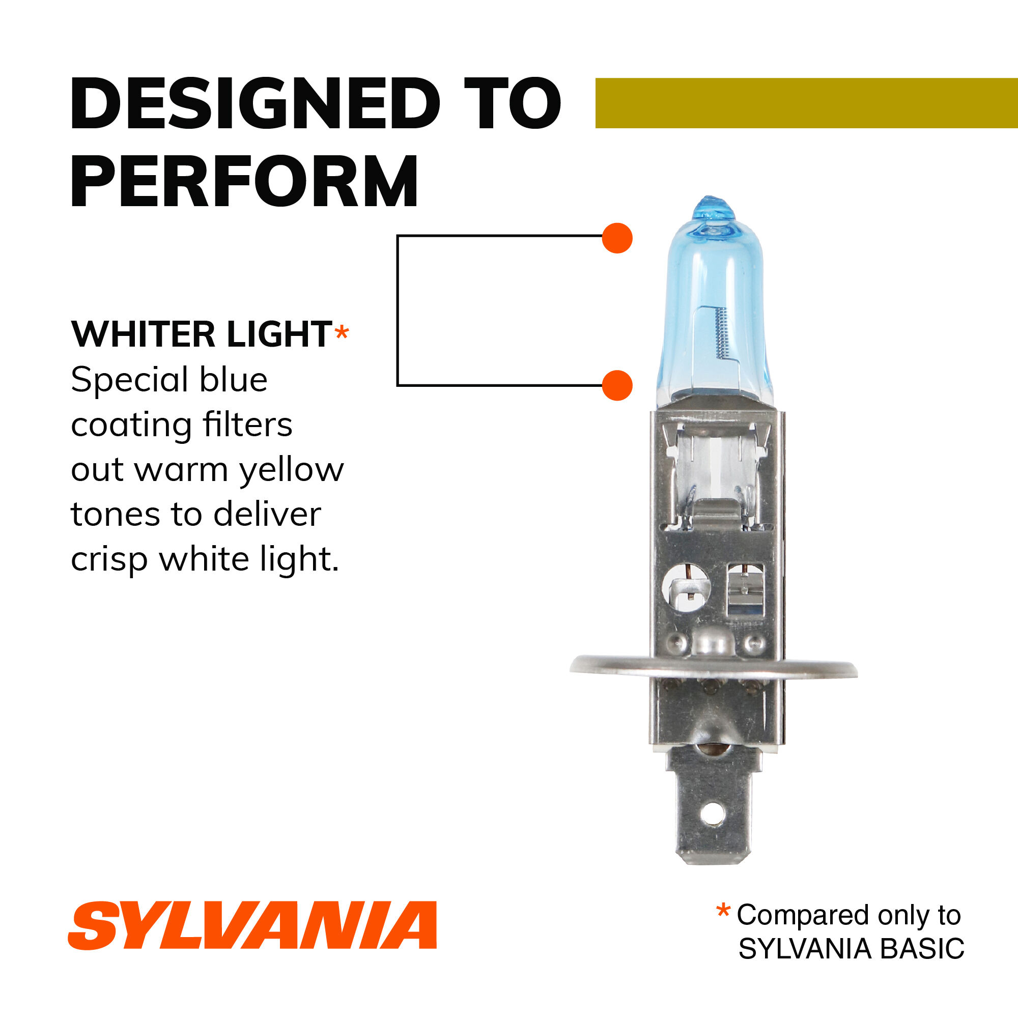SYLVANIA H1 SilverStar zXe Gold Halogen Headlight Bulb, 2 Pack